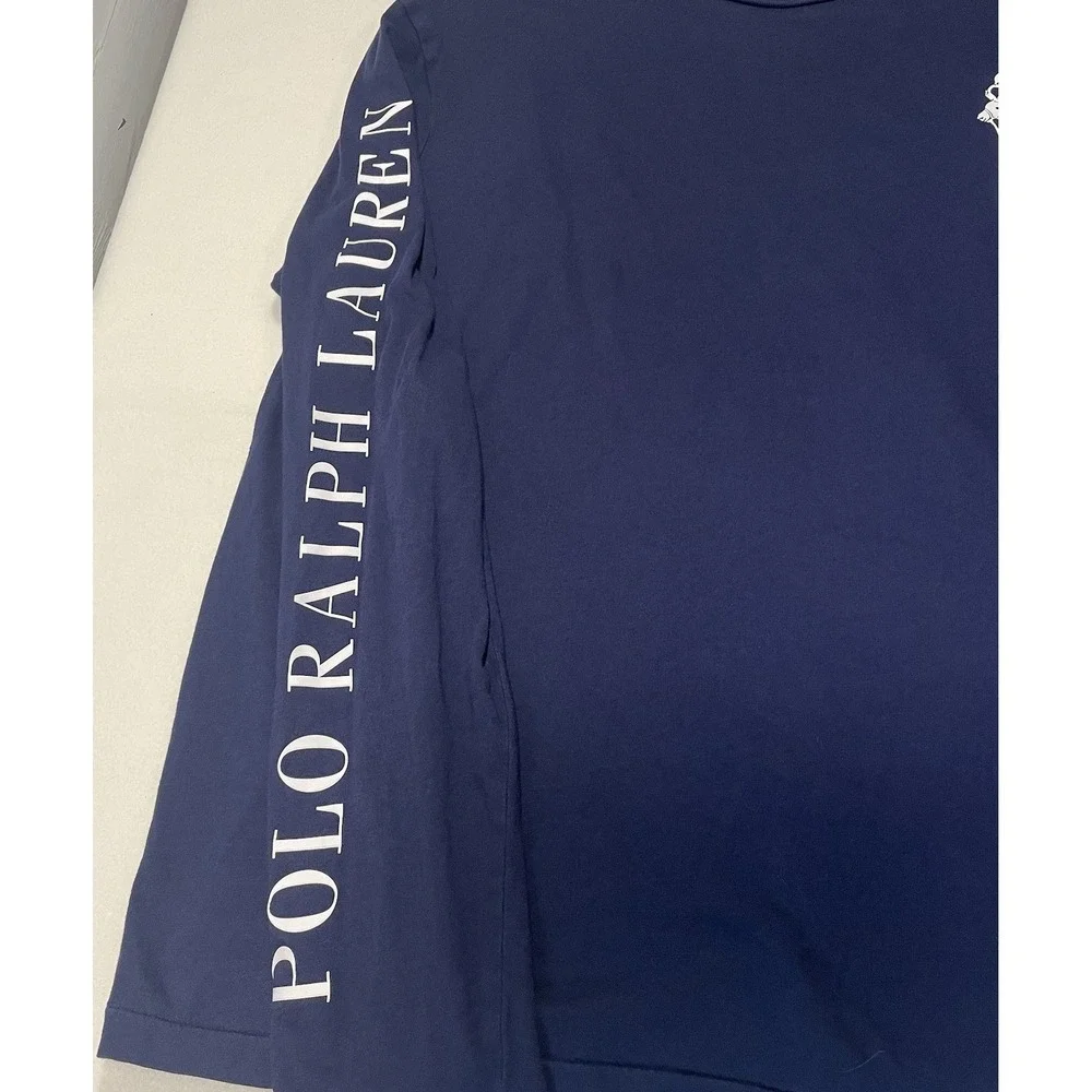 Vintage‎ Polo Ralph Lauren Men's Long Sleeve Custom Fit Y2K Big Pony Navy Size L